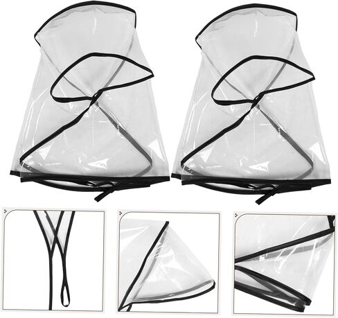 homoyoyo 2pcs قشور المطر قشرة بلاستيكية أنيقة للنساء من المطر والوزن الخفيف للأنشطة في الهواء الطلق شفافة in Saudi Arabia
