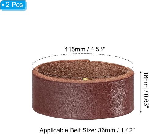 حارس حلقة جلدية ، 2 حزمة حزمة حلقات حزام حزام حلقات حلقات أحزمة الاستبدال بديل لـ 1.5 "(38 مم)/1.6" (40 مم) أحزمة/أحزمة ، حمراء بنية in Saudi Arabia