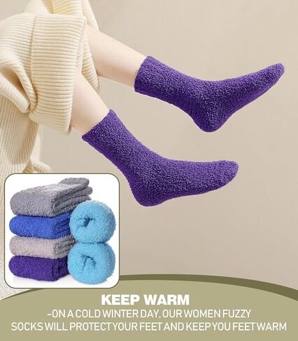 Fuzzy Socks for Women Fluffy Winter Slipper Soft Cozy Warm Plush Fleece Home Sleeping Gifts Socks in Saudi Arabia