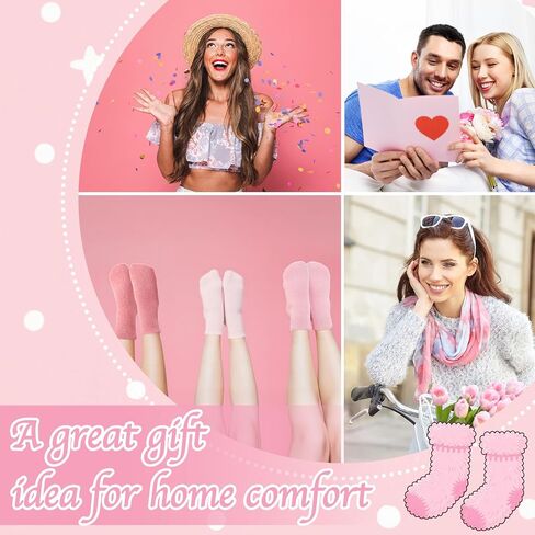 Jspupifip 5 أزواج القوس الجوارب غامضة للنساء دافئ ناعم النعال الجورب الدافئ شتاء منزل سميك نائم in Saudi Arabia