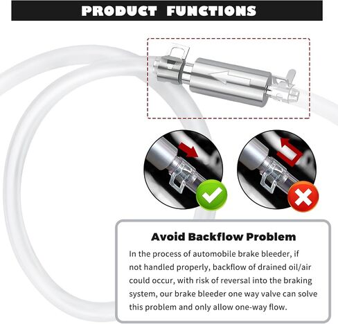 One Man Brake Bleeder Kit,Upgraded Brake Fluid Bleeder Kit with Brakes Bleeders Hose One Way Check Valve/Connector/Cap/Hose,Practical Ones Way Check Valve Brakes Bleeders Kits in Saudi Arabia