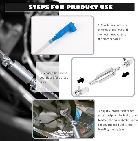 One Man Brake Bleeder Kit,Upgraded Brake Fluid Bleeder Kit with Brakes Bleeders Hose One Way Check Valve/Connector/Cap/Hose,Practical Ones Way Check Valve Brakes Bleeders Kits in Saudi Arabia
