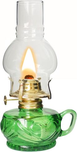 Large Rustic Kerosene Lamp Lantern Chamber Antique Oil Lamps for Indoor Use Home Decor Lighting Vintage Glass Clear (Brown) in Kuwait