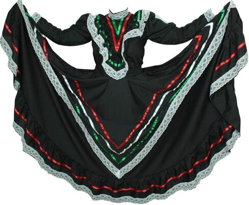 Mexican Traditional Jalisco Dress Vestido Tipico Mexicano Women Size (Women L, Blue) in Saudi Arabia
