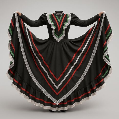 Mexican Traditional Jalisco Dress Vestido Tipico Mexicano Women Size (Women L, Blue) in Saudi Arabia
