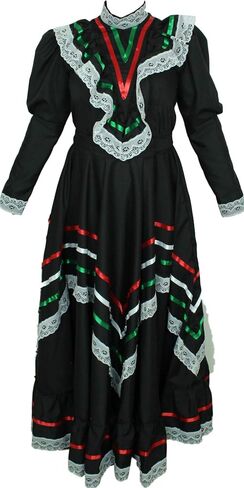 Mexican Traditional Jalisco Dress Vestido Tipico Mexicano Women Size (Women L, Blue) in Saudi Arabia