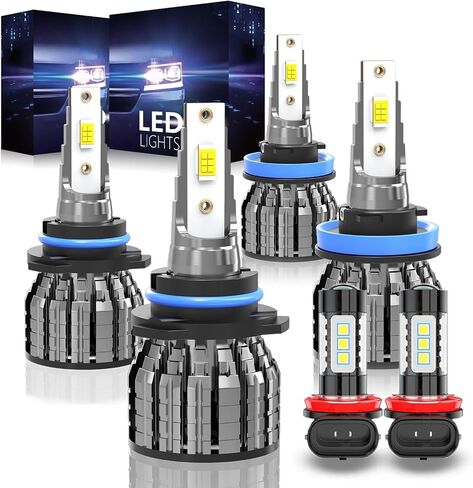 متوافق مع (السنة: 2005 2006 2007 2008) مصابيح Light Toyota Corolla ، 9005 High Beam 9006 Low Beam 9145 Light Light Pulb ، 6500K Bright White Set ، قابس مع Play ، PowerSports Plb - 6 Pack in Saudi Arabia