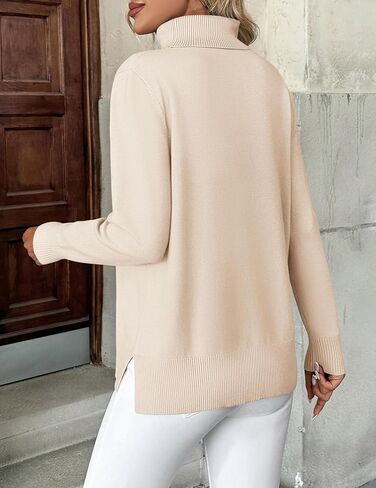 Zeagoo Women's Turtleneck Sweater Long Sleeve Hem Embled Discal Knit Pullover Chunky Fall Winter Jumper Top 2025 in Kuwait