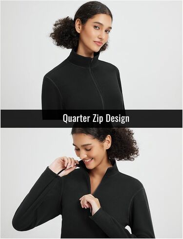 Baleaf Fleece Quarter Zip Pullover Long Sleeve Tops Tops Bold Weathing Gearing Gear مع جيوب سحاب in Saudi Arabia