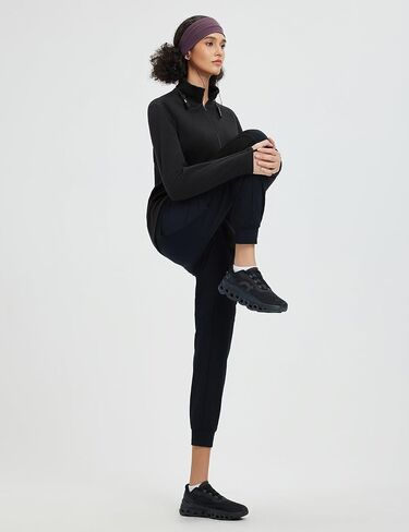 Baleaf Fleece Quarter Zip Pullover Long Sleeve Tops Tops Bold Weathing Gearing Gear مع جيوب سحاب in Saudi Arabia