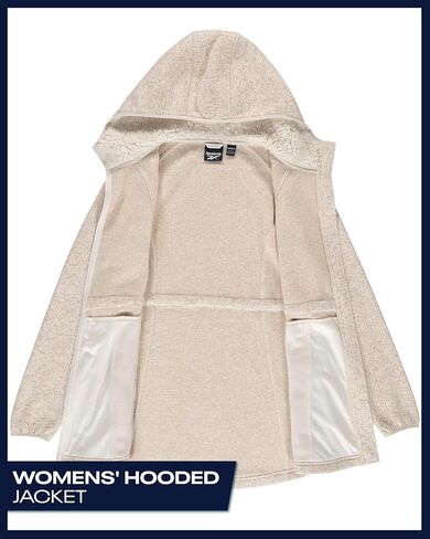 Reebok Womens Jacket - Fleece Lightweight Jackets for Women Sherpa Lined Hood Zip Up Long Womens Sweaters with Pockets in Saudi Arabia
