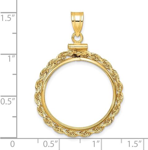 14K حبل مصقول 22.0mm × 1.9 مم المسمار العلوي القلادة القلادة in Saudi Arabia
