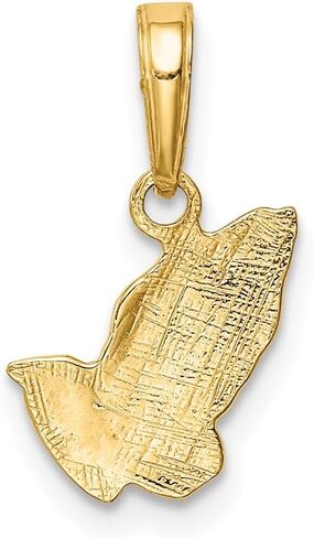 DEWBERRY 14K or 10K Gold Praying Hands Charm | Solid Gold Religious Jewelry Pendant | Christian Gifts For Women Faith Necklace | Catholic Prayer Charm | Religious Gifts For Men in Kuwait