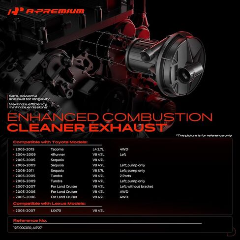 A-Premium 17610-0C010 Secondary Air Injection Smog Pump Compatible with Toyota Tundra 05-09, 4Runner 04-09, Tacoma 05-15, Sequoia 05-11, Land Cruiser 05-07, Lexus LX470 05-07, 2.7L 4.7L 5.7L in Saudi Arabia