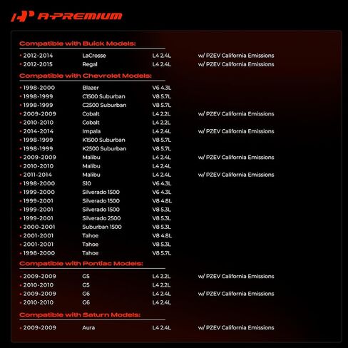 A-Premium Secondary Air Injection Smog Pump Compatible with Chevrolet Silverado 1500, Malibu, Impala, Tahoe & GMC Sierra 2500 & Ford Mustang & Buick & Mercury & Oldsmobile & Pontiac & Saturn & Lincoln in Saudi Arabia