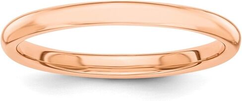 Solid 14k Rose Gold 2mm Plain Classic Wedding Band Ring in Saudi Arabia