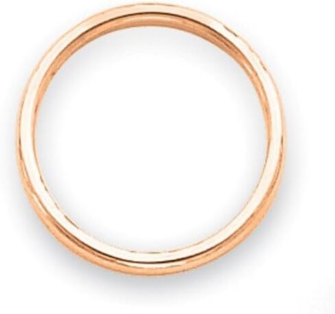 Solid 14k Rose Gold 2mm Plain Classic Wedding Band Ring in Saudi Arabia
