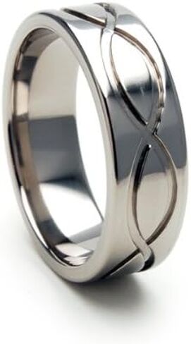 7mm Infinity Titanium Ring Titanium Band Band USA Made Infinity Jewelry Comfort Fit SZ 4-17 in Kuwait