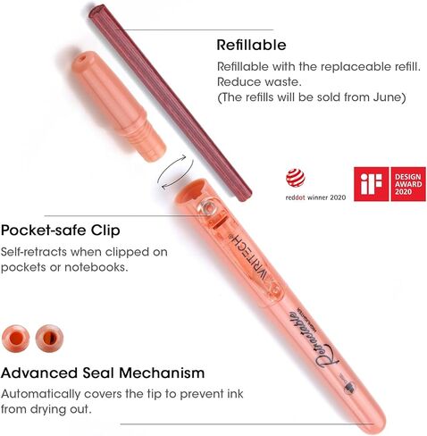 WRITECH Retractable Bible Highlighters Assorted: Pastel Colors No Bleed Aesthetic Marker Pen Chisel Tip, 12 Pack in Kuwait