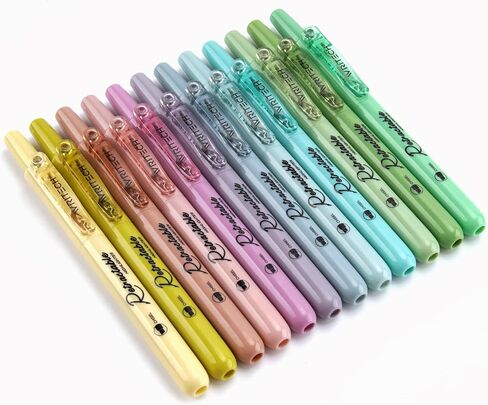 WRITECH Retractable Bible Highlighters Assorted: Pastel Colors No Bleed Aesthetic Marker Pen Chisel Tip, 12 Pack in Kuwait