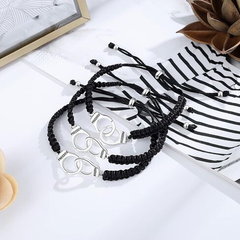 Desimtion Friendship Bracelets for Women, Partners in Crime Handcuff Matching Bracelets, Funny Best Friend Birthday Gifts for Women Unique BFF Bracelets for 2/3/4 in Saudi Arabia