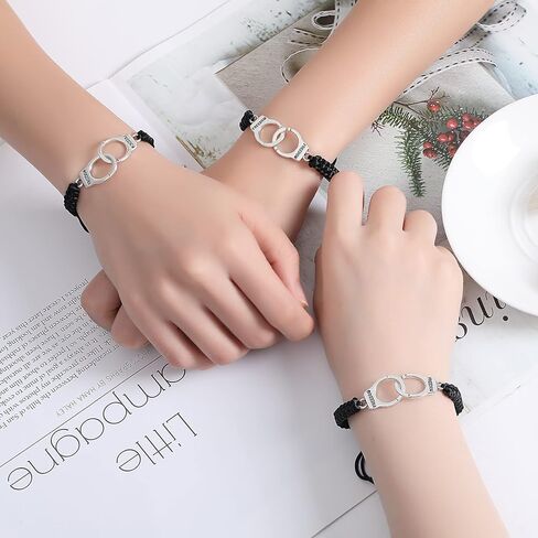Desimtion Friendship Bracelets for Women, Partners in Crime Handcuff Matching Bracelets, Funny Best Friend Birthday Gifts for Women Unique BFF Bracelets for 2/3/4 in Saudi Arabia
