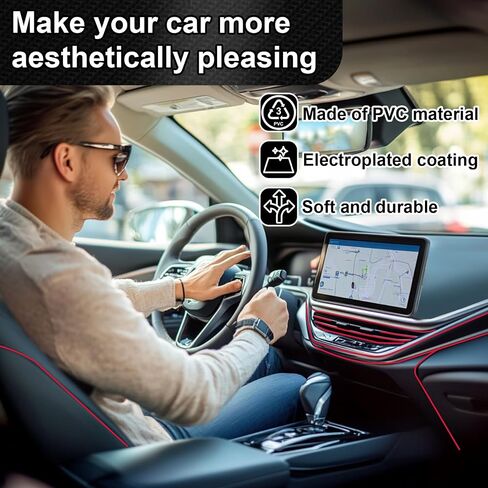 20pcs شريط الديكور مكيف الهواء - مخرج هواء هواء أحمر الديكور وشرائح تقليم داخلية 33 قدم مع تركيب أداة التثبيت الداخلية المرنة المناسبة لمعظم المركبات in Saudi Arabia