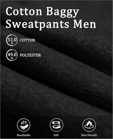 Susclude Mens Fleece Lined Baggy Sweatpants Wide Leg Heavyweight Comfy Lounge Slacks Loose Fit Track Pants Fall Winter in Saudi Arabia