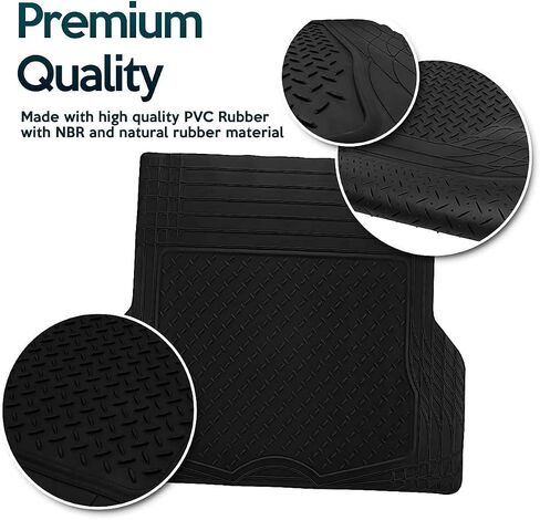 Zonetech All Weather Rubber Semi Pattern Cargo Liner Trunk Floor Mat - Premium Qualit in Saudi Arabia