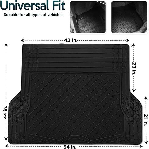 Zonetech All Weather Rubber Semi Pattern Cargo Liner Trunk Floor Mat - Premium Qualit in Saudi Arabia