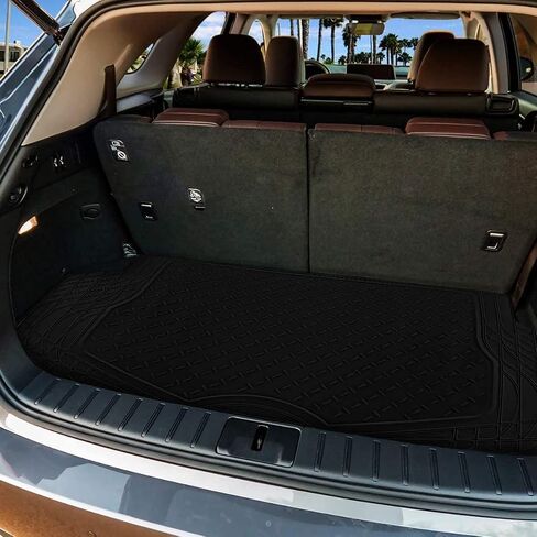 Zonetech All Weather Rubber Semi Pattern Cargo Liner Trunk Floor Mat - Premium Qualit in Saudi Arabia