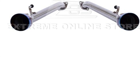Replacement For 2017-Present Infiniti Q60 STAINLESS STEEL POLISHED SILVER Muffler Axle Back 4" Double Wall Dual Burnt Tips Exhaust in Saudi Arabia