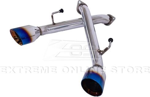 Replacement For 2017-Present Infiniti Q60 STAINLESS STEEL POLISHED SILVER Muffler Axle Back 4" Double Wall Dual Burnt Tips Exhaust in Saudi Arabia