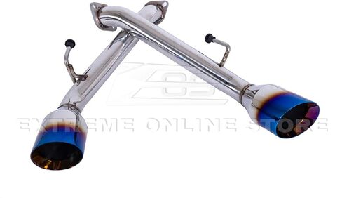 Replacement For 2017-Present Infiniti Q60 STAINLESS STEEL POLISHED SILVER Muffler Axle Back 4" Double Wall Dual Burnt Tips Exhaust in Saudi Arabia