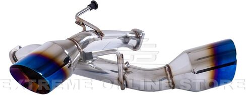 Replacement For 2017-Present Infiniti Q60 STAINLESS STEEL POLISHED SILVER Muffler Axle Back 4" Double Wall Dual Burnt Tips Exhaust in Saudi Arabia