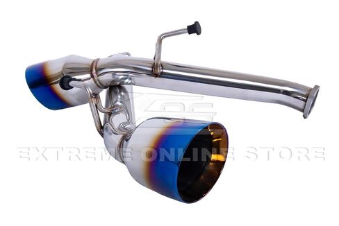 Replacement For 2017-Present Infiniti Q60 STAINLESS STEEL POLISHED SILVER Muffler Axle Back 4" Double Wall Dual Burnt Tips Exhaust in Saudi Arabia