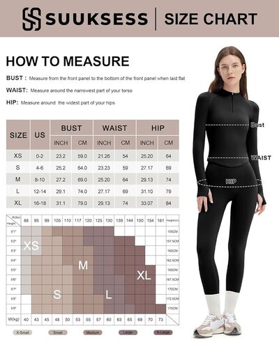 SUUKSESS Workout Sets for Women 2 Piece Seamless Long Sleeve Yoga Outfits Active Leggings Half Zippy Jacket Gym Set in Saudi Arabia