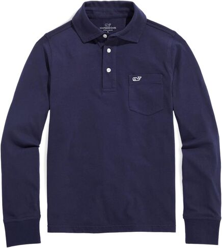 vineyard vines Boys' Jersey Knit Long-Sleeve Polo in Saudi Arabia