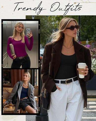 RIYIPER 3 Pack Thermal Thermal Long Sleeve ، Fleece Scoop Neck Fitged Top Stretchy Thumb Humes Undershirt Baselayer Tee in Kuwait