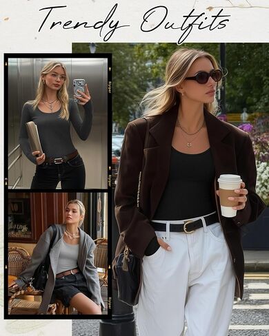 RIYIPER 3 Pack Thermal Thermal Long Sleeve ، Fleece Scoop Neck Fitged Top Stretchy Thumb Humes Undershirt Baselayer Tee in Kuwait