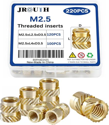 415Pcs M2 M3 M4 M5 M6 Threaded Inserts for Plastic Heat Set Insert Brass Insert Assortment Kit for 3D Printing Injection Molding Press Thread Nuts… in Kuwait