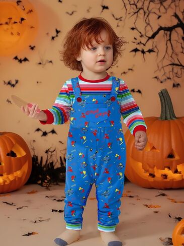 Besserbay Infant Baby Toddler Halloween Outfits Blue Striped Romper Onesie بشكل عام 3-24 م in Saudi Arabia