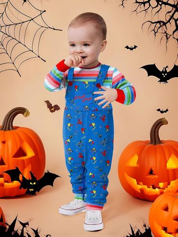 Besserbay Infant Baby Toddler Halloween Outfits Blue Striped Romper Onesie بشكل عام 3-24 م in Saudi Arabia