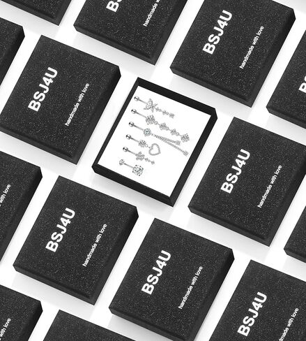 Belly Button Ring Gold Plated Silver CZ Belly Rings for Women Heart Butterfly Flower Dangle Navel Belly Button Piercing Jewelry in Kuwait