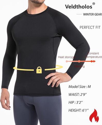 5 Pack Thermal Compression Shirts for Men Fleece Lined Long Sleeve Athletic Base Layer Winter Gear Undershirt Workout Top in Saudi Arabia
