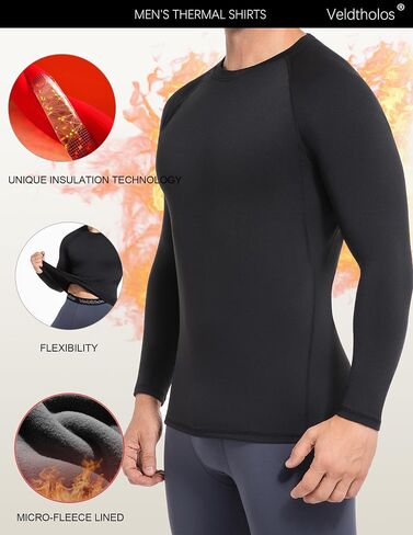 5 Pack Thermal Compression Shirts for Men Fleece Lined Long Sleeve Athletic Base Layer Winter Gear Undershirt Workout Top in Saudi Arabia