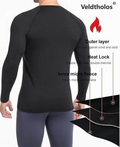 5 Pack Thermal Compression Shirts for Men Fleece Lined Long Sleeve Athletic Base Layer Winter Gear Undershirt Workout Top in Saudi Arabia