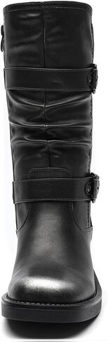 GLOBALWIN مكتنزة منتصف العجل موضة متأنق دراجة نارية السائق العسكرية نمط أحذية قتالية للنساء كعب منخفض in Kuwait