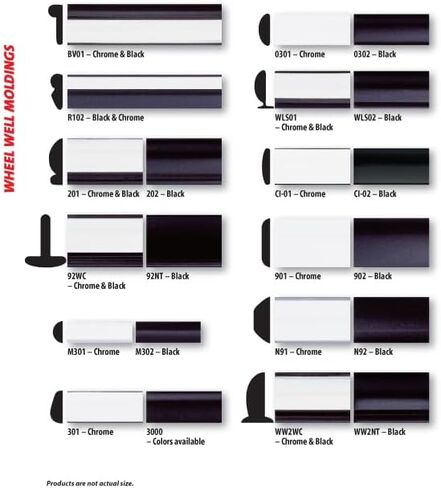 5/8" Flat Universal Colored Wheel Well Stick On Trim (Black, 20 Feet) in Saudi Arabia