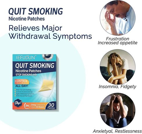 Nicotine Patches - 30 Count Gradual Reduction System, Transdermal Quit Smoking Aid with Natural Botanicals, Stop Smoking Patches That Work | Parches de Nicotina (Step 2-14mg) in Saudi Arabia